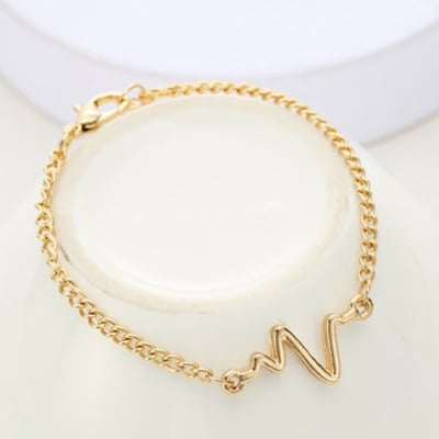 Picture of Fashionable Chain Heart Bracelet For Women - Gold