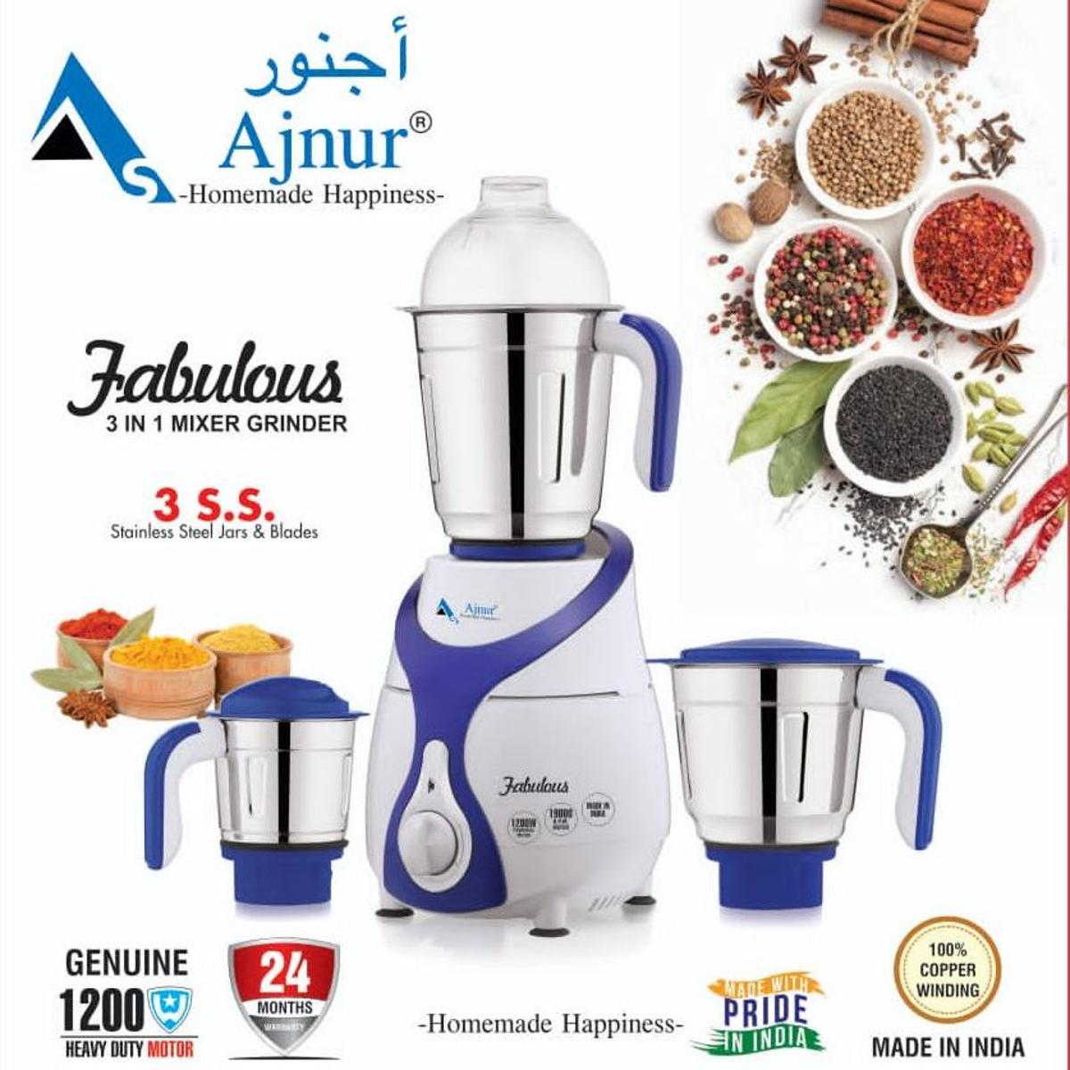 Picture of 1200 Watts Ajnur Fabulous Blender Plus Mixer Grinder Multicolor