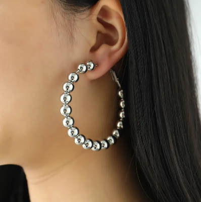 Picture of New Fashion Fine Crystal Round Drop Earrings- 1Pair