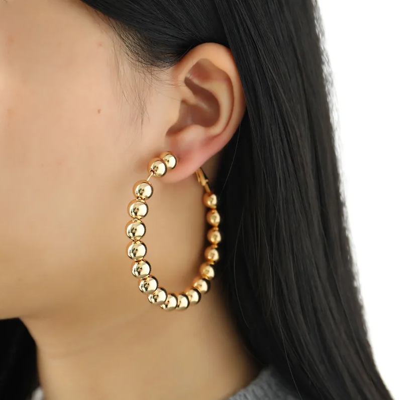 Picture of Fashion Women Statement Earring Round Ear Dangle Hoop Accessories Jewelry- 1Pair