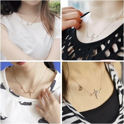 Picture of HardShape Simple Pearl Chain Necklace Women Fashion - Gold