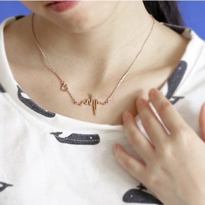 Picture of Fashion Sweet Pearl HardShape Droplets Chain Necklace - Gold