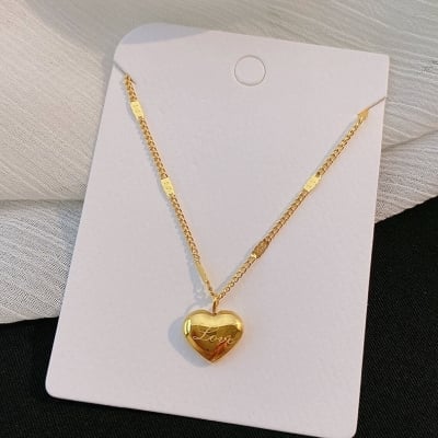 Picture of Single Love Stainless Steel Necklace For Woman - Gold