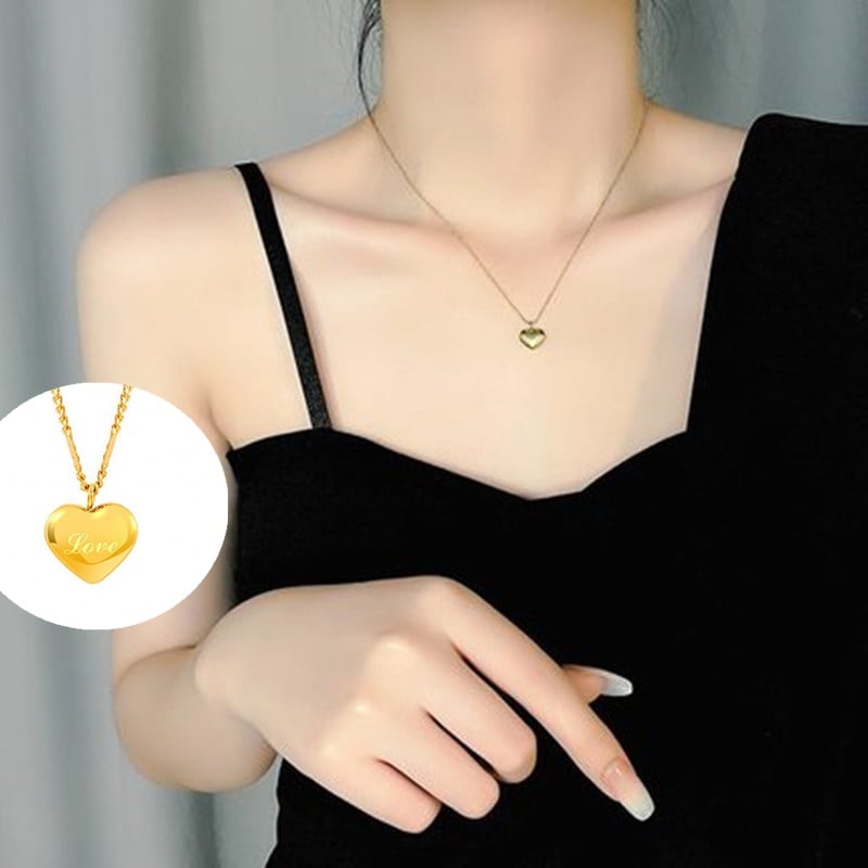 Picture of Single Love Stainless Steel Necklace For Woman - Gold