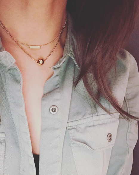 Picture of Korean Pearl Chopsticks Necklace Ins Girl New Fashion Women - Gold