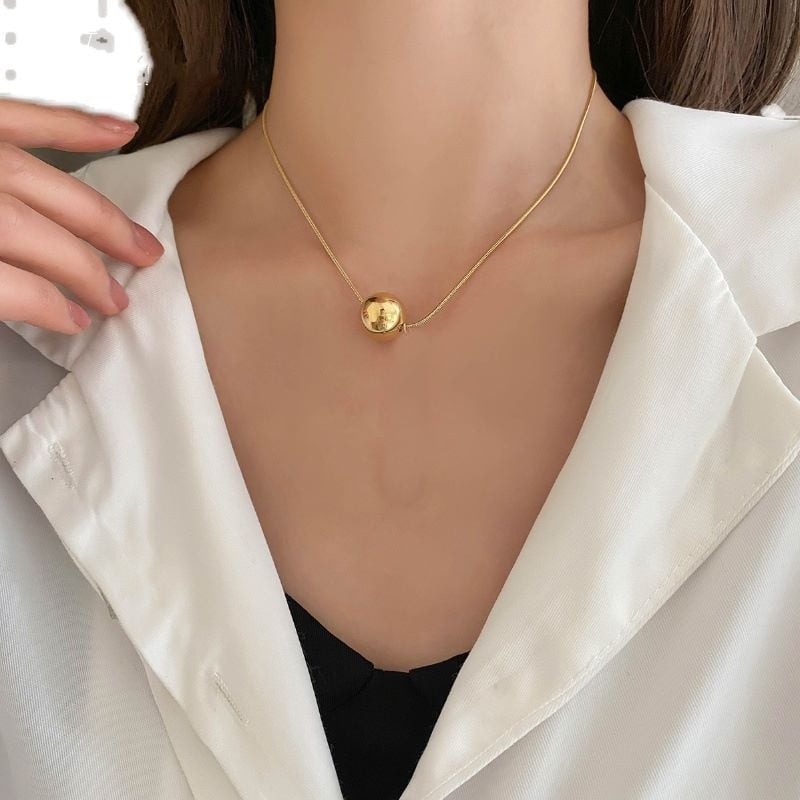 Picture of Single Pearl Necklace For Woman - Gold
