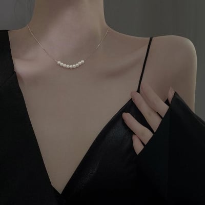 Picture of Korean Elegant Pearl Necklace Women's Jewelry Fashion Accessory - Gold