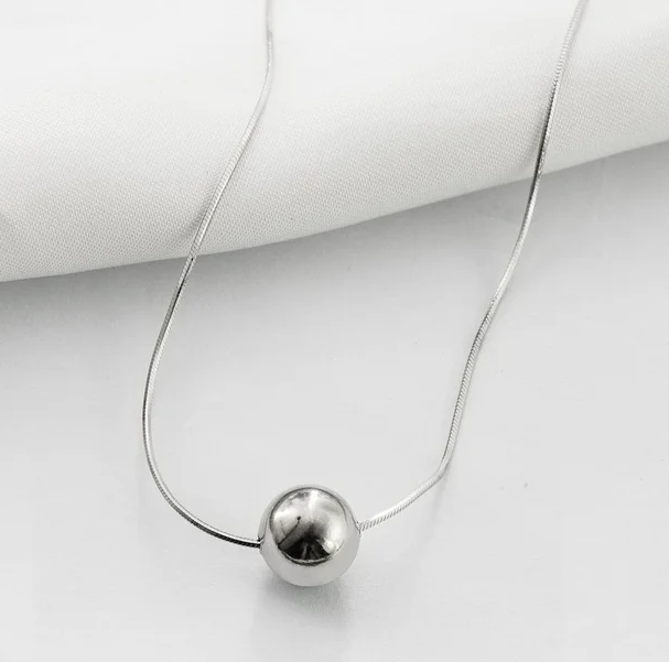 Picture of Korean Girls Ins Pearl Necklace Pendant Clavicle Chain - Silver