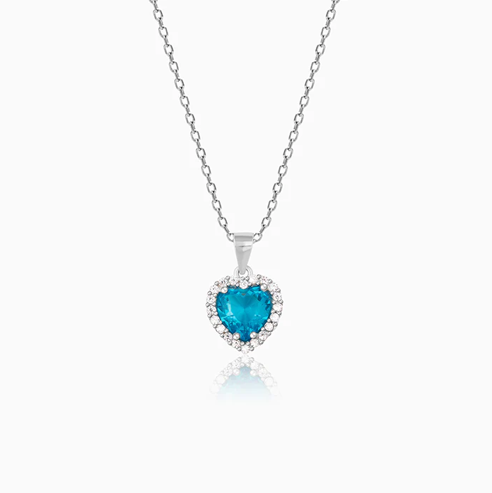 Picture of Large Titanic Blue Heart Zircon Vintage Stone Necklaces - Blue