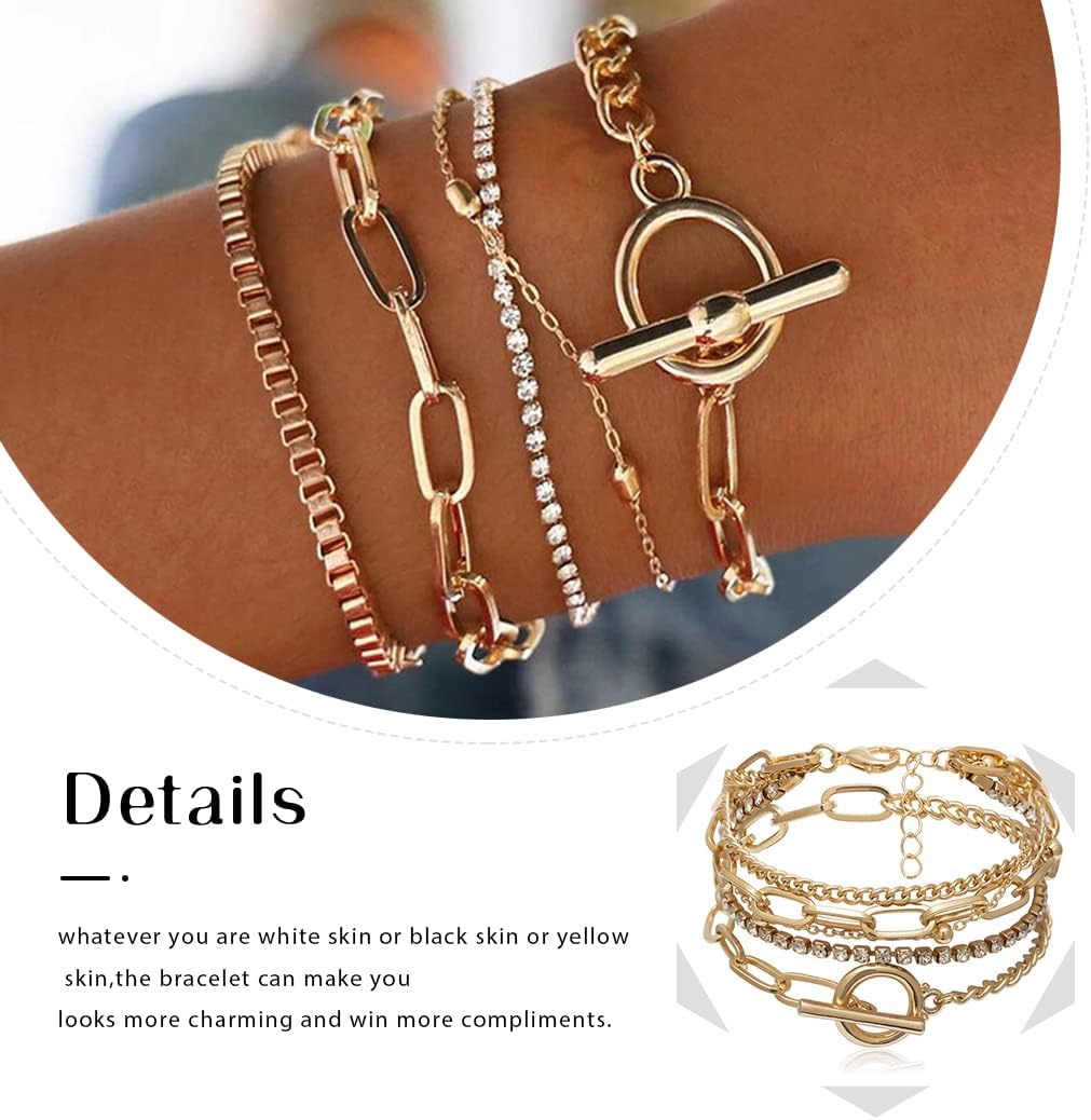 Picture of Korean Fashion Crystal Charm Bracelets Adjustable Bracelet Jewelry Accessories for Women - Gold