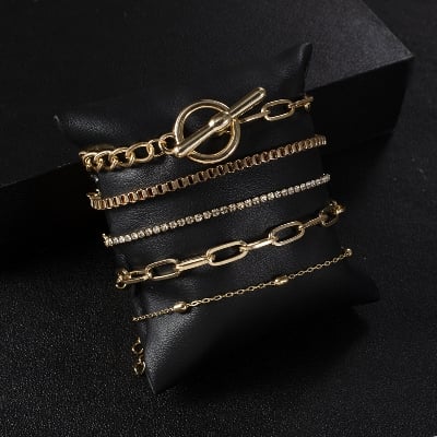 Picture of Chain Bracelets Jewelry fashion Geometry Bracelet Creative multilayer jewelry - Gold