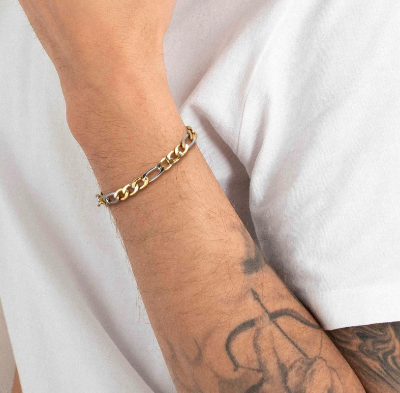 Picture of Men's Silver Flat Curb Chain Bracelet