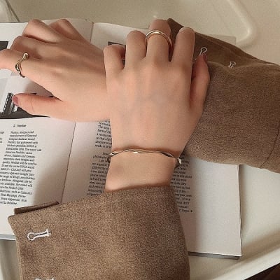 Picture of Bamboo Shape Adjustable Size Bracelet For Woman Fashion Luxury Korean Jewelry Retro Girl'S Unusual Bracelet Cuff - Bracelet For Women - Gold