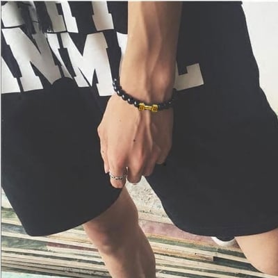 Picture of Men/Women Dumbbell 1.9cm*0.7cm 20CM Style Bracelet - Dumbell Golden