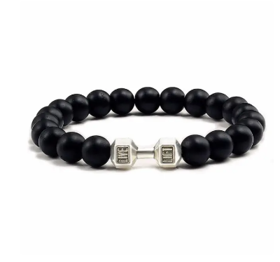 Picture of New Lava Stone Stylish Dumbbell Bracelet For Men