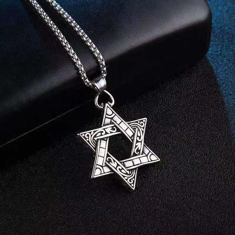 Picture of Trendy Metal Chain for Men - Men's Pendant Star Jewelry Accessories - Necklace for Men and WomenStar Pendant Necklace Men's Charm Rock Party Jewelry - Silver