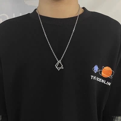 Picture of Stylish Necklace for men Hip-Hop Boys' Personalized Sweater Necklace - Silver