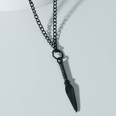 Picture of Men's Arrowhead Necklace for Men men Handcrafted Necklace Black Goth Coated Antique Chain Necklace Boyfriend Men's Jewelry - Black