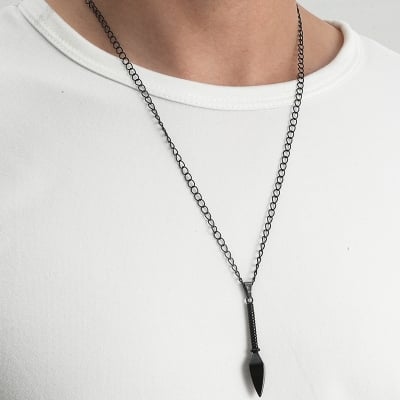 Picture of Men's Stainless Steel Fashion Necklaces For Men - Black