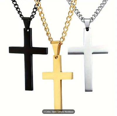 Picture of Necklaces Vintage Gothic Pendant Cross Necklace Cool Street Style Necklace Men's Women Necklace Necklace Punk Jewelry