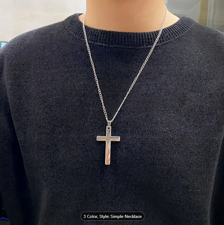 Picture of 2024 New Model Stainless Steel Necklace For Men - Silver