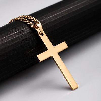 Picture of Vintage Gothic Cross Necklace Cool Street Style Jewelry For Men