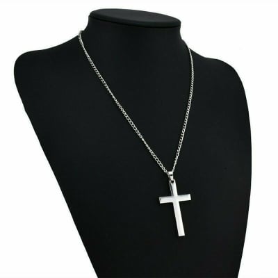 Picture of Stainless Steel Cross Necklace for Men - Silver
