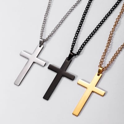 Picture of Fashionable Cross New Stainless Steel Necklace For Men