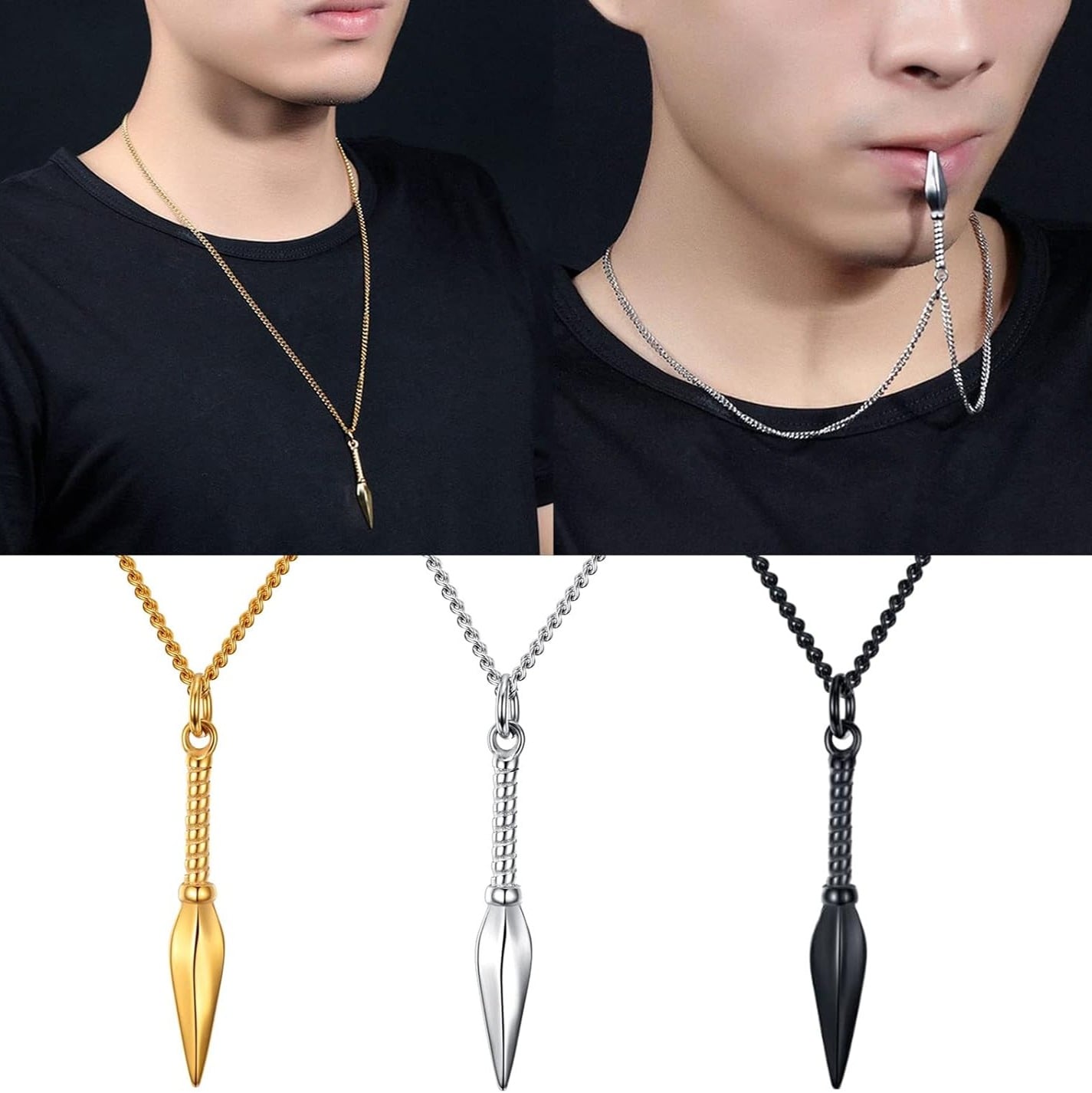 Picture of Jewelry Stainless Steel Spearpoint Arrowhead Necklace for Men/Boy
