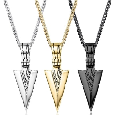 Picture of Boys Cool Spearpoint Arrowhead Chain Necklace Set