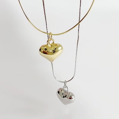 Picture of Heart Pendant Choker Clavicle Chain Necklace for Women Girl Jewelry - Gold