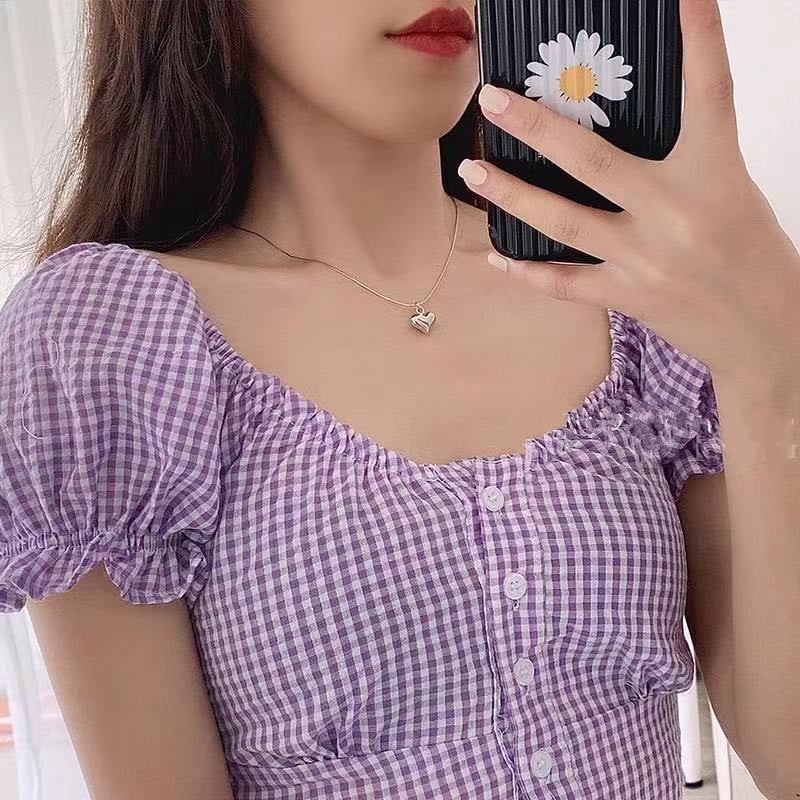 Picture of Heart Pendant Choker Clavicle Chain Necklace for Women Girl Jewelry - Gold