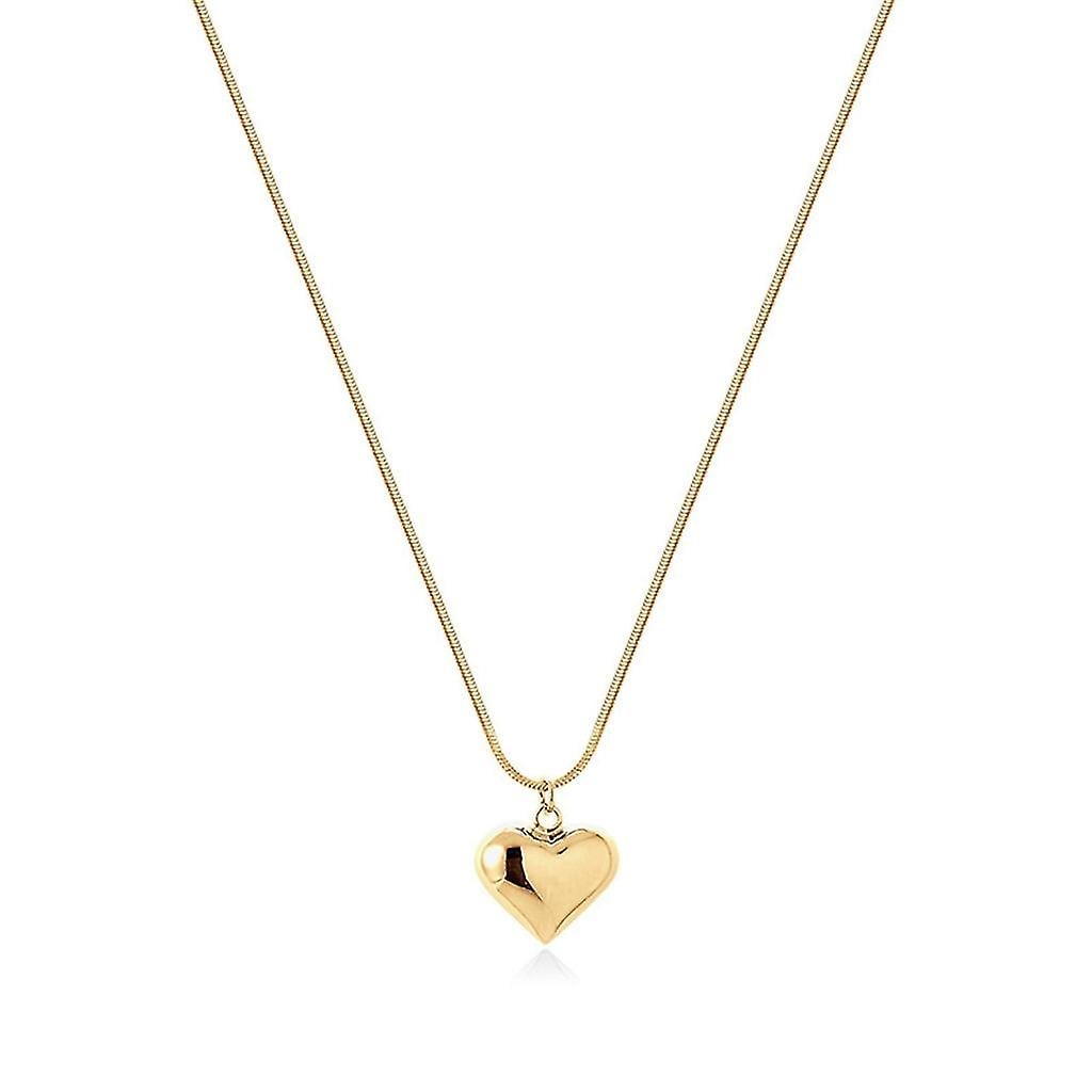 Picture of Heart Pendant Necklace For Women Metal Jewelry Simple Chain Choker Party Gift - Gold