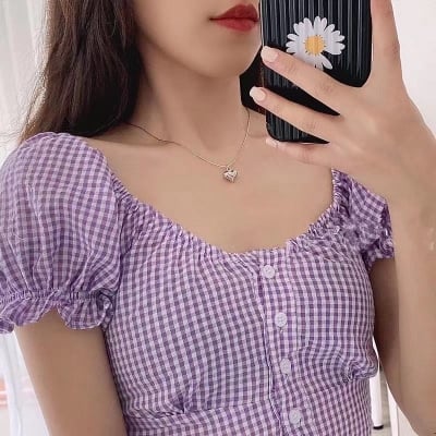 Picture of Heart Pendant Necklace For Women Metal Jewelry Simple Chain Choker Party Gift - Gold
