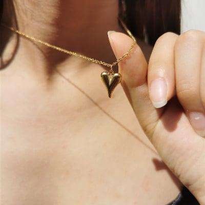 Picture of Love Pendant Simple Stainless Steel Clavicle Chain Light Luxury Women's Necklace Jewelry - Gold