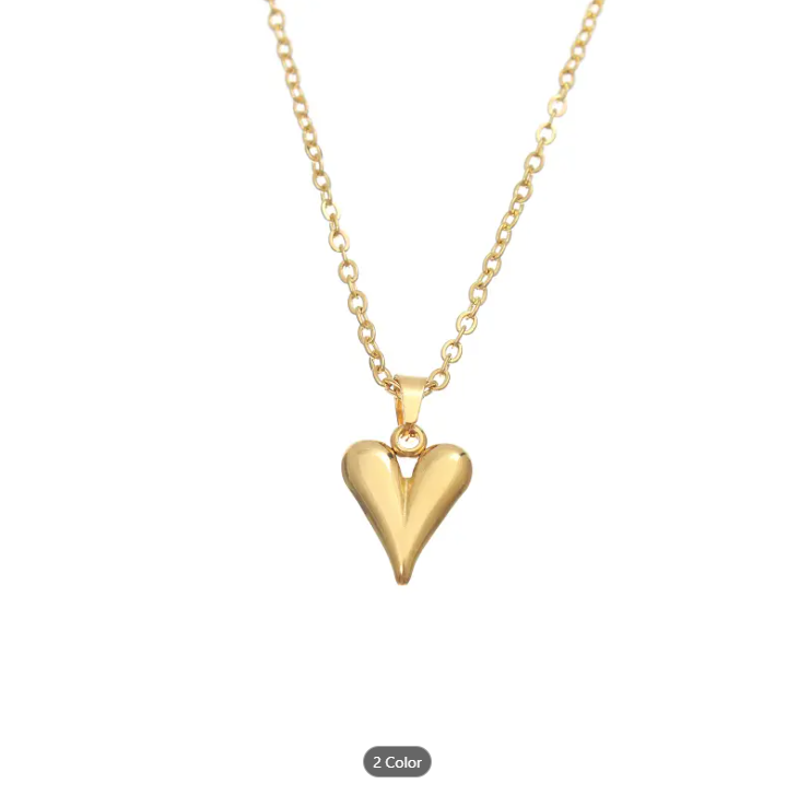 Picture of Love Pendant Simple Stainless Steel Clavicle Chain Light Luxury Women's Necklace Jewelry - Gold