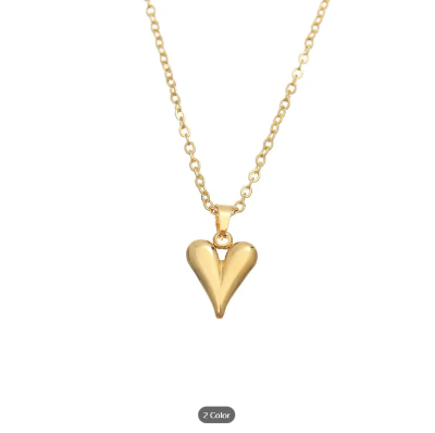 Picture of Love Pendant Simple Stainless Steel Clavicle Chain Light Luxury Women's Necklace Jewelry - Gold