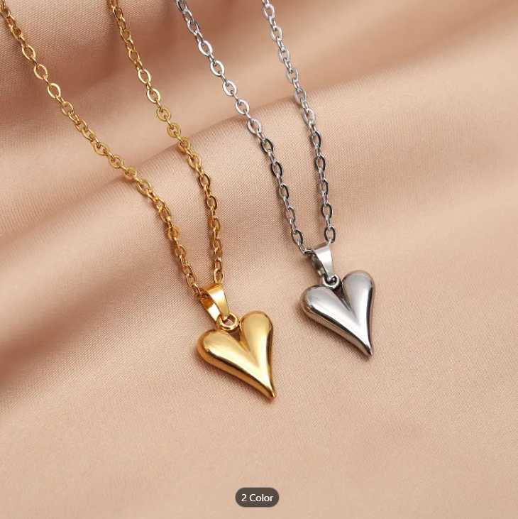 Picture of Love Pendant Simple Stainless Steel Clavicle Chain Light Luxury Women's Necklace Jewelry - Gold