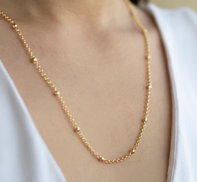 Picture of Classic Cuban stylish Simple Chain For Woman- 1pcs - Gold