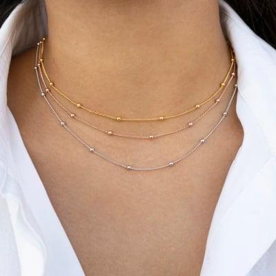 Picture of Women's Stylish Simple Necklace For Women - Gold