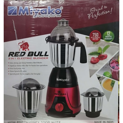Picture of Miyako Blender Red plus Bull Mixer Grinder 750 watts 