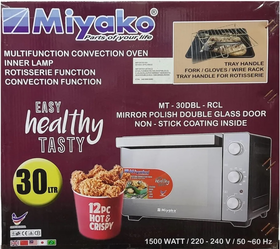 Picture of 30 Liter Miyako Convection Electric Oven MT-30DBL 