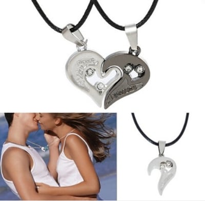 Picture of I Love You Couple Locket Couple Necklace For Women