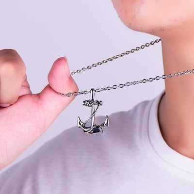 Picture of Anchor Man Necklaces Chain Punk Rock Necklaces for For Men