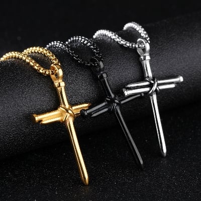 Picture of Gothic New Cross Necklace Cool Street Style For Men