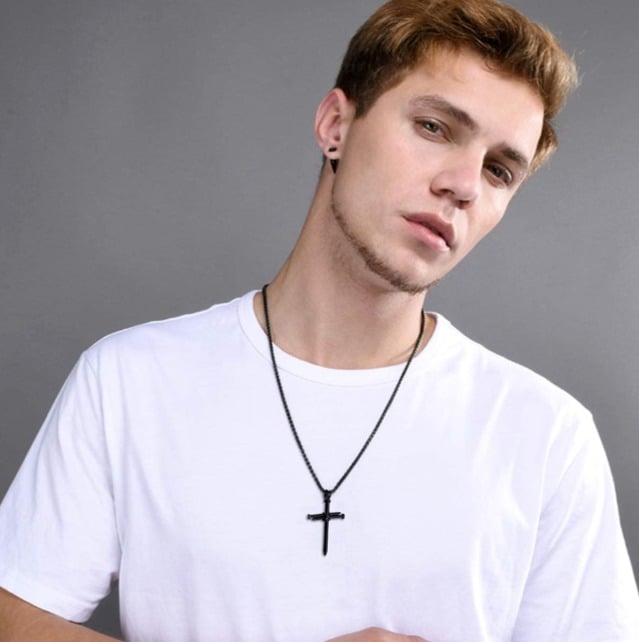 Picture of Gothic New Cross Necklace Cool Street Style For Men