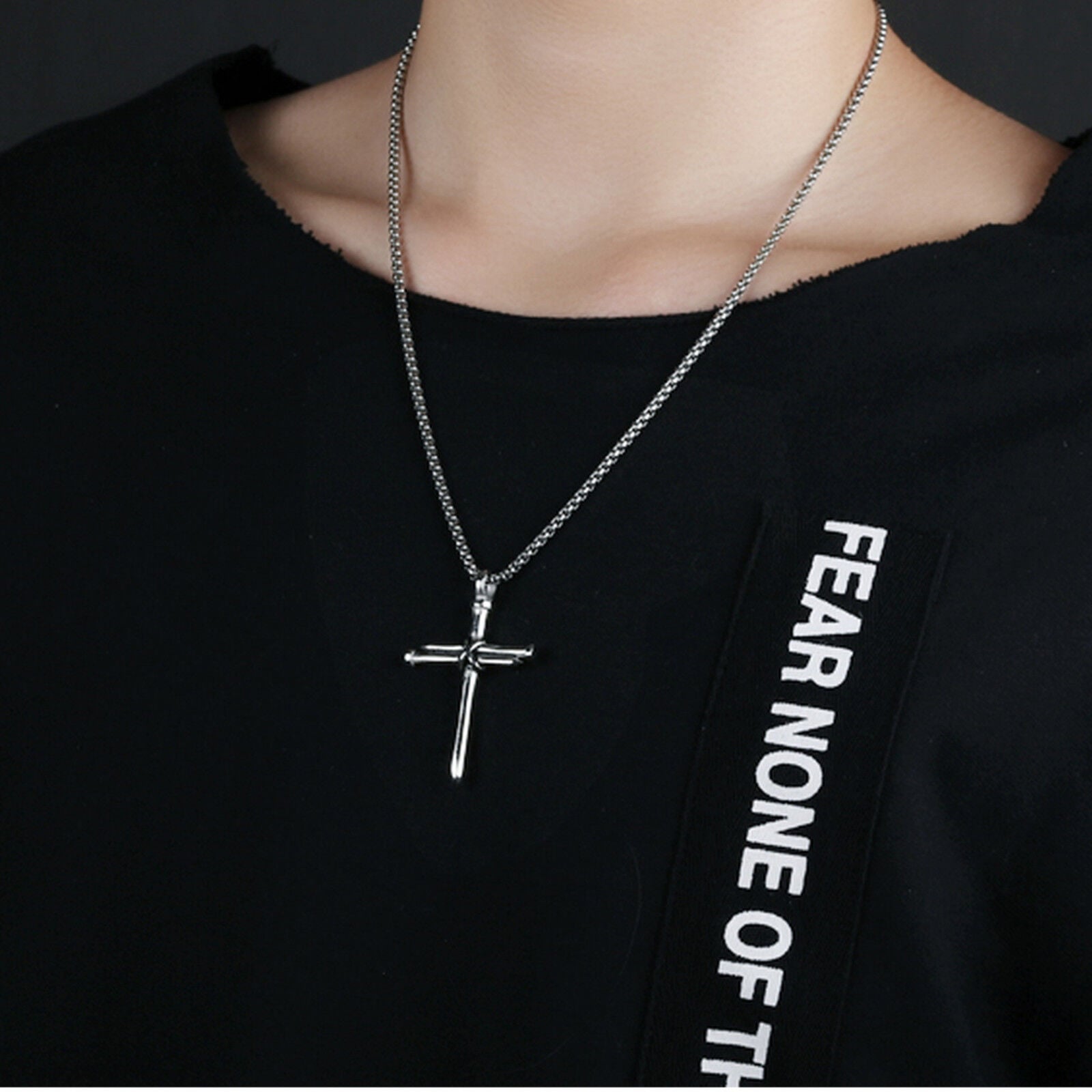 Picture of Gothic New Cross Necklace Cool Street Style For Men