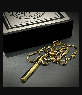 Picture of Fashion Rectangle Spiral Necklace for Men - Gold