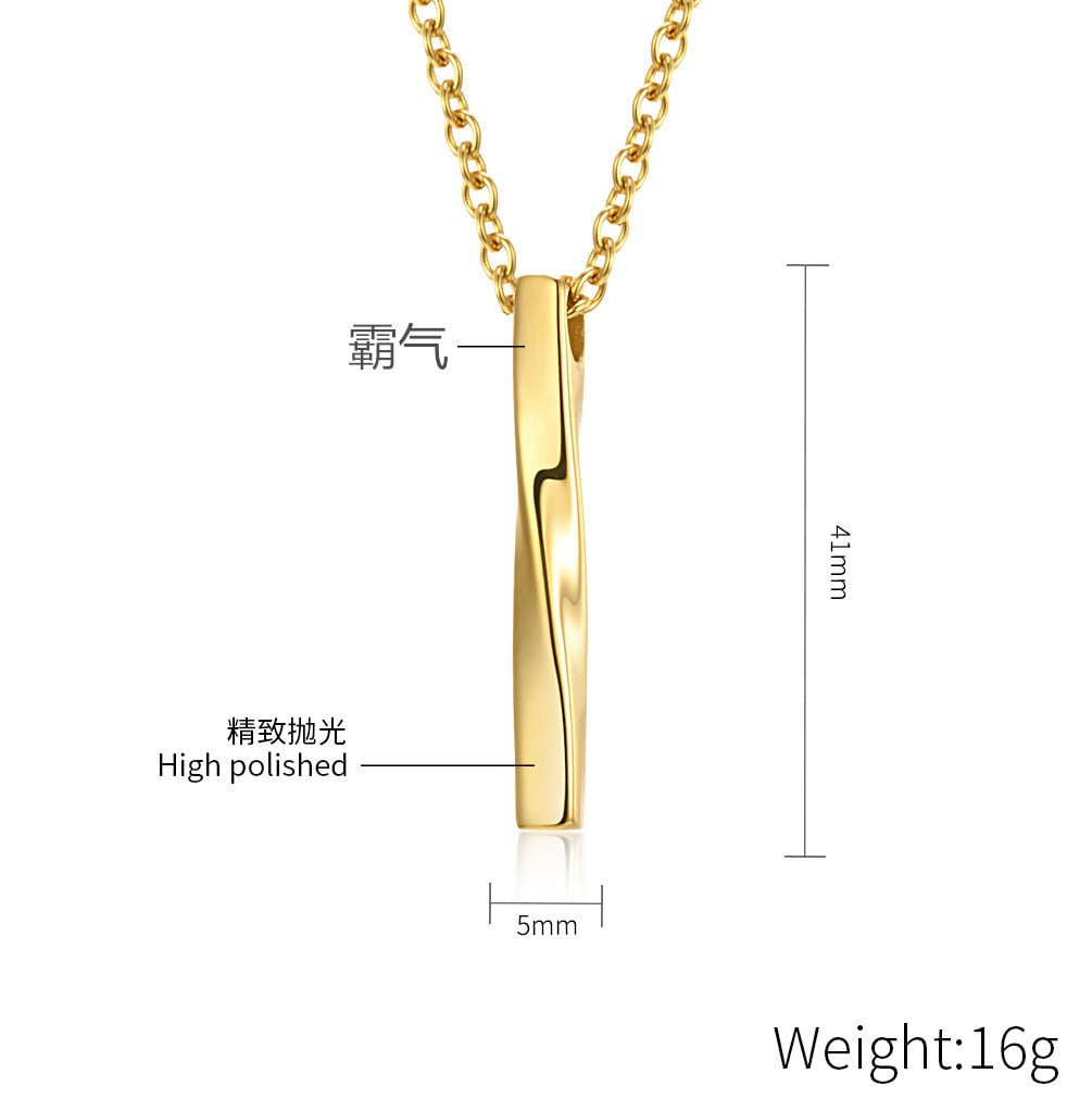 Picture of Fashion New Necklace Men Trendy Simple Stainless Steel Jewellery Gift - Gold