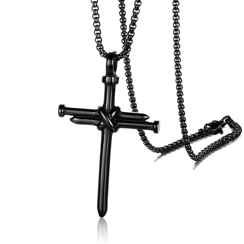 Picture of Necklaces Cross Cool Street Style Necklace Men's Jewelry - Black